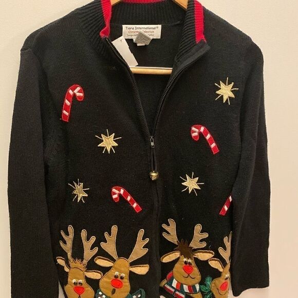 Tiara International spectacular zip up sweater - Picture 2 of 8